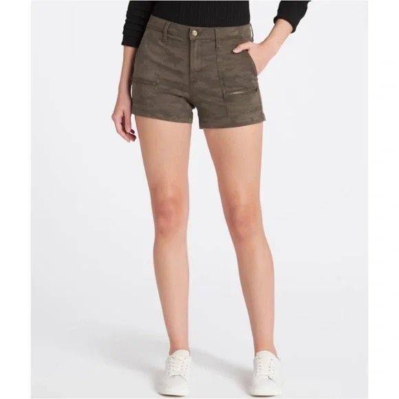 pistola Pants - PISTOLA FOR ANTHROPOLOGIE Women’s Dark Camo Hannah Utility Zip Pocket Cargo Shor